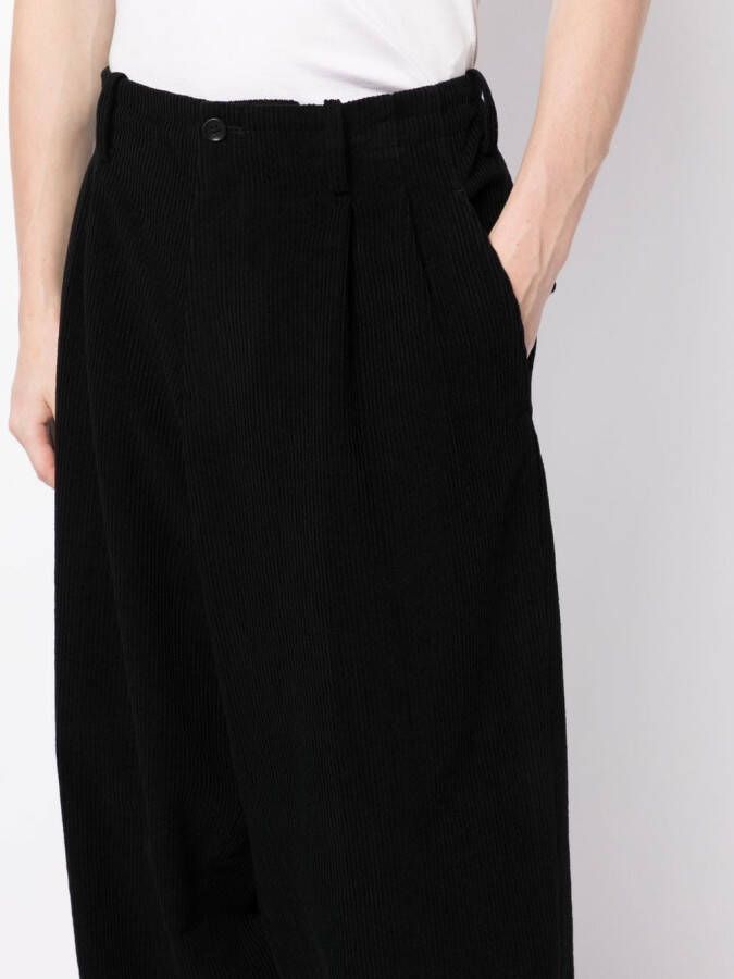 Yohji Yamamoto Ribfluwelen broek Zwart