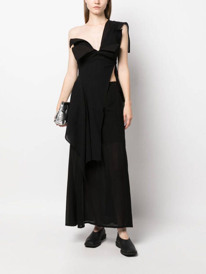 Yohji Yamamoto Semi-doorzichtige blouse Zwart