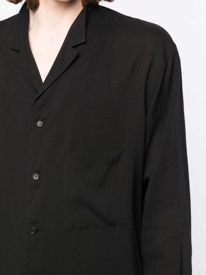 Yohji Yamamoto Shirtjack met gekerfde kraag Zwart