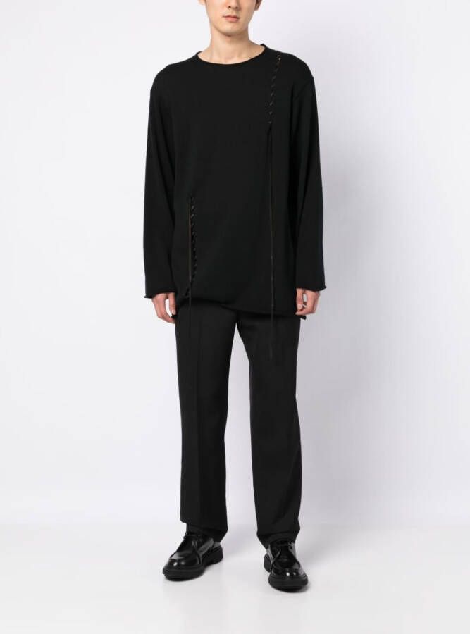 Yohji Yamamoto Sweater met gevlochten detail Zwart