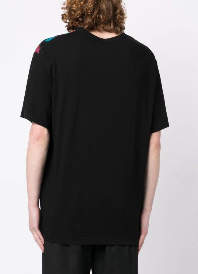 Yohji Yamamoto T-shirt met patchwork Zwart