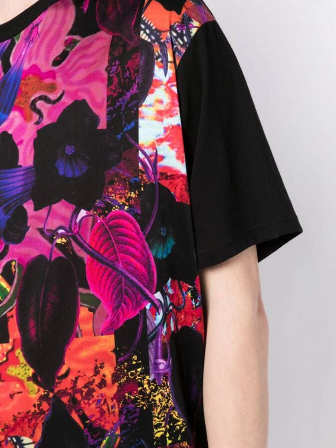 Yohji Yamamoto T-shirt met patchwork Zwart
