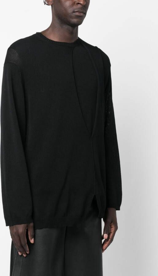 Yohji Yamamoto Uitgesneden overhemd Zwart