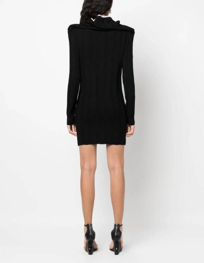 Y Project Mini-jurk met ruchekraag Zwart