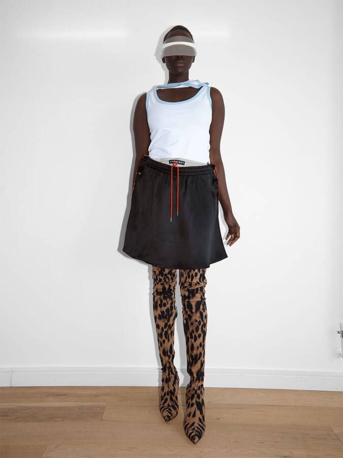 Y Project Mini-rok met zijstreep Zwart