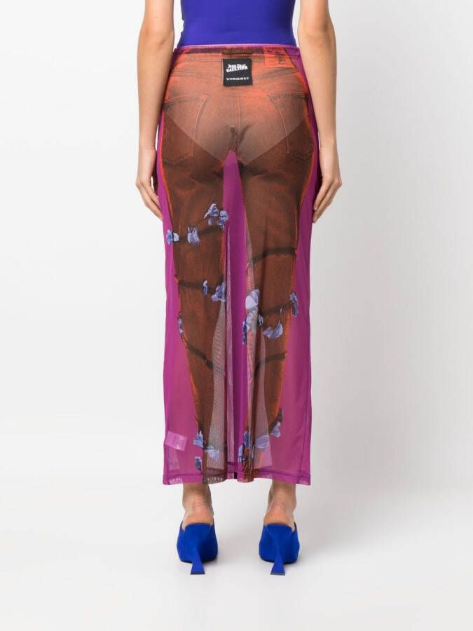 Y Project x Jean Paul Gaultier trompe l'oeil mini-rok Roze