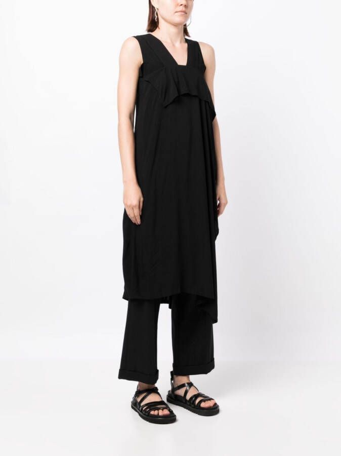 Y's Asymmetrische midi-jurk Zwart