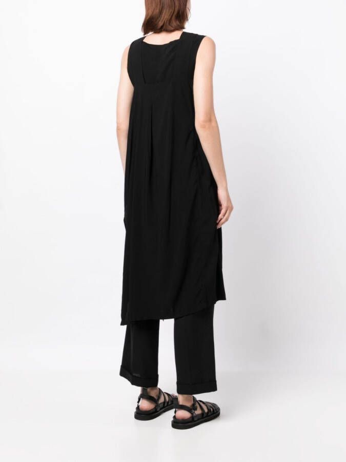 Y's Asymmetrische midi-jurk Zwart
