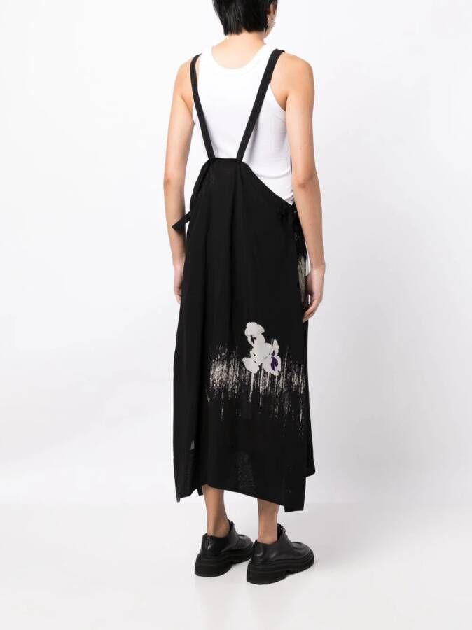 Y's Midi-jurk met bloemenprint Zwart