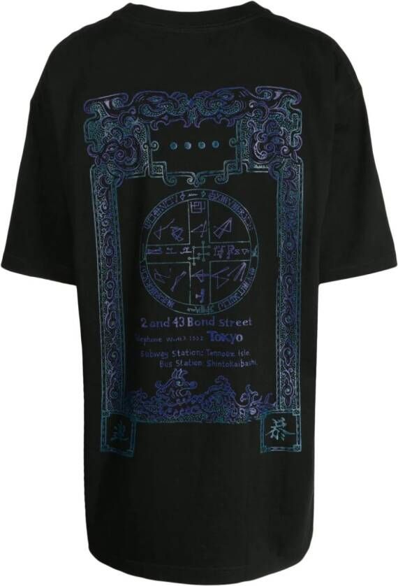 Y's T-shirt met geometrische print Zwart