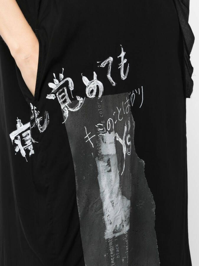 Y's Midi-jurk met print Zwart