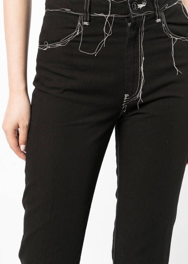 Y's Jeans met contrasterende stiksels Zwart