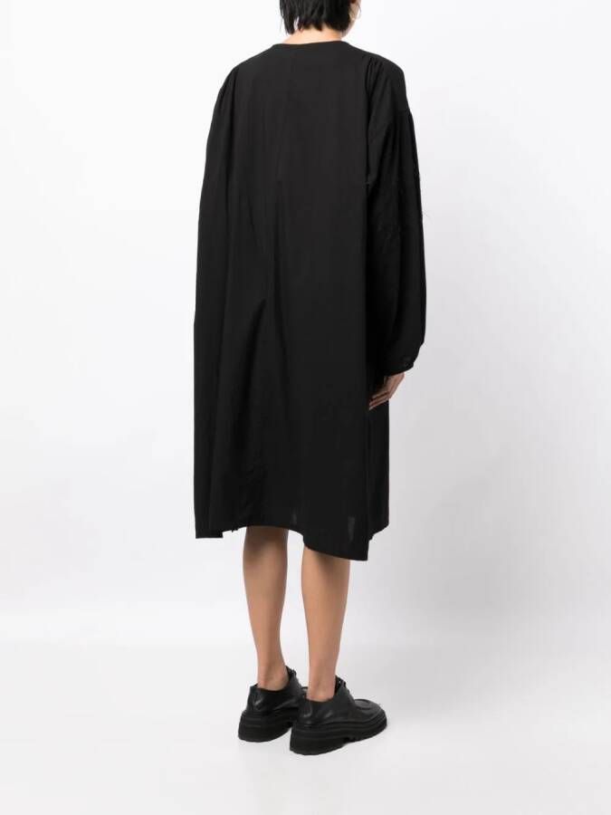 Y's Katoenen midi-jurk Zwart