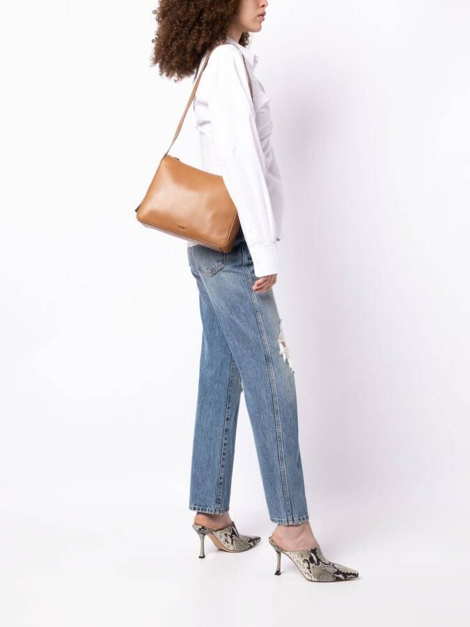 Yu Mei Brooke leren schoudertas Bruin