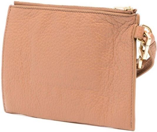 Yu Mei Clutch met logo-reliëf Bruin