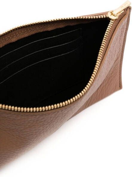 Yu Mei Clutch met logo-reliëf Bruin