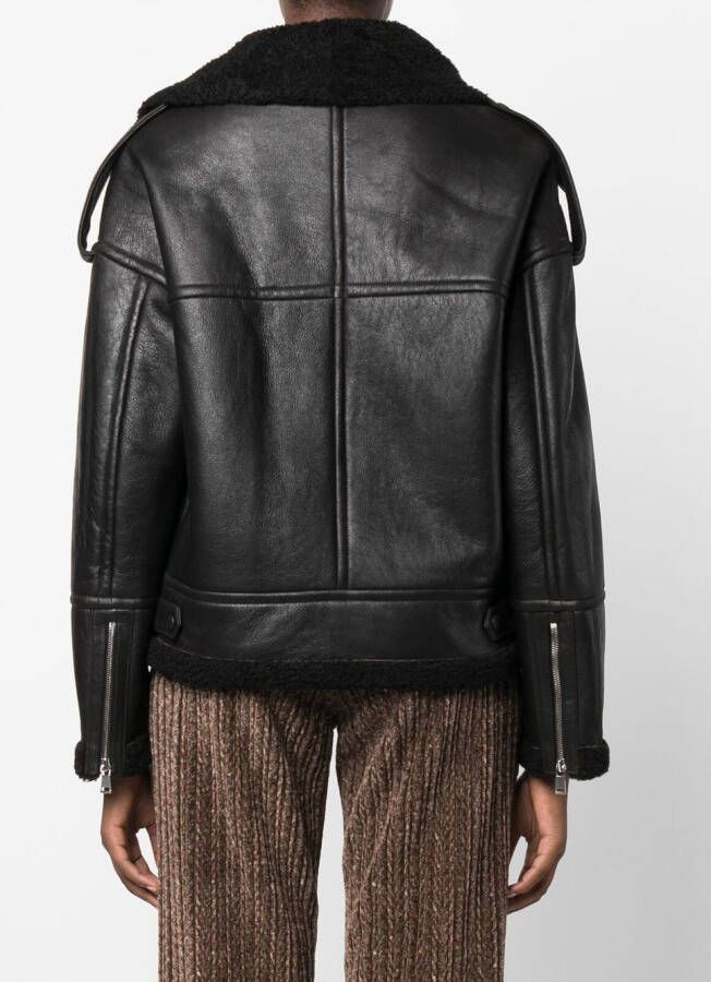 Yves Salomon Bikerjack met gebarsten-effect Zwart