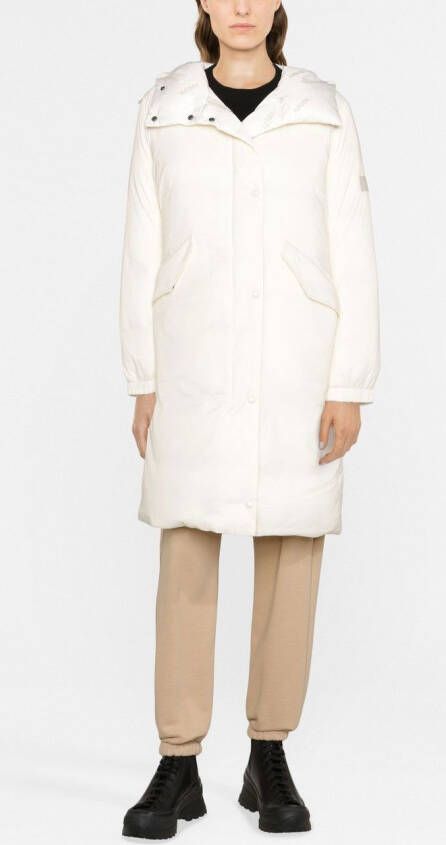 Yves Salomon Donsjas met capuchon Beige