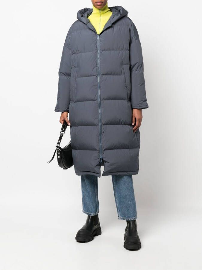 Yves Salomon Donsjas met capuchon Blauw