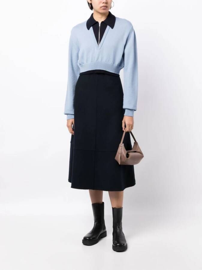 Yves Salomon High waist midi-rok Blauw