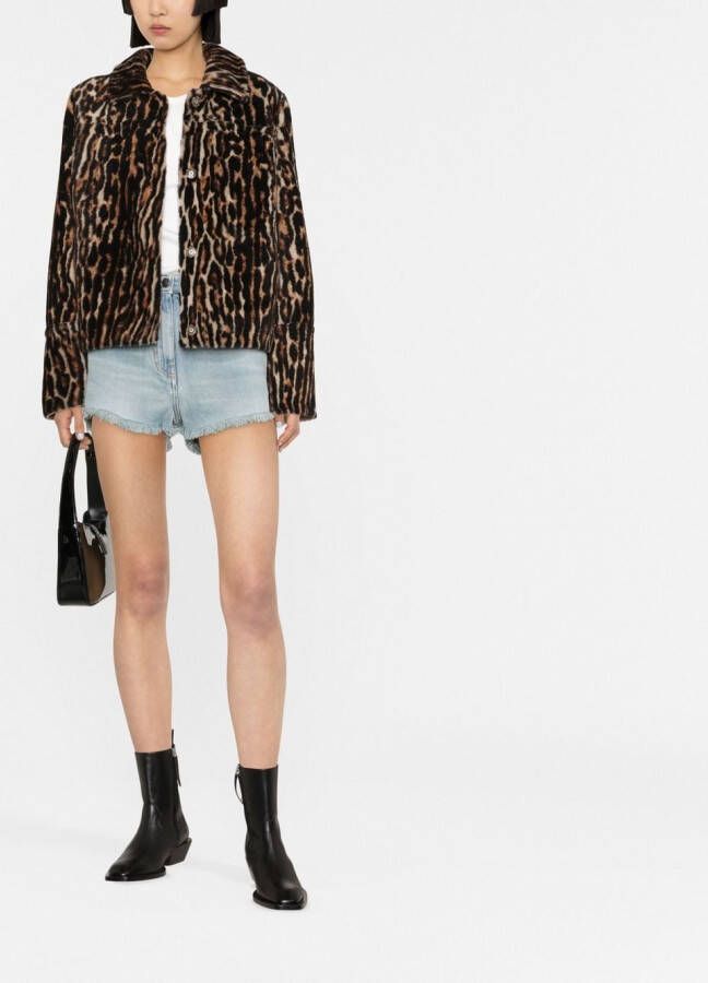 Yves Salomon Jack met luipaardprint Bruin