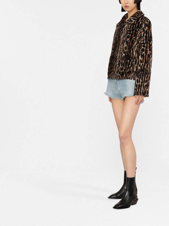 Yves Salomon Jack met luipaardprint Bruin