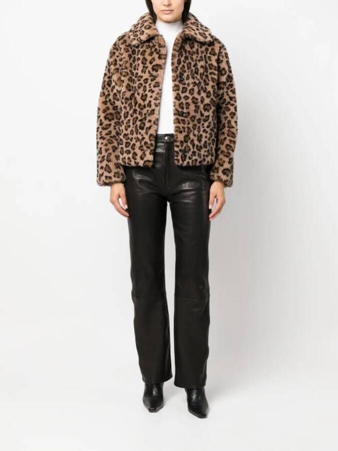 Yves Salomon Jack met luipaardprint Bruin