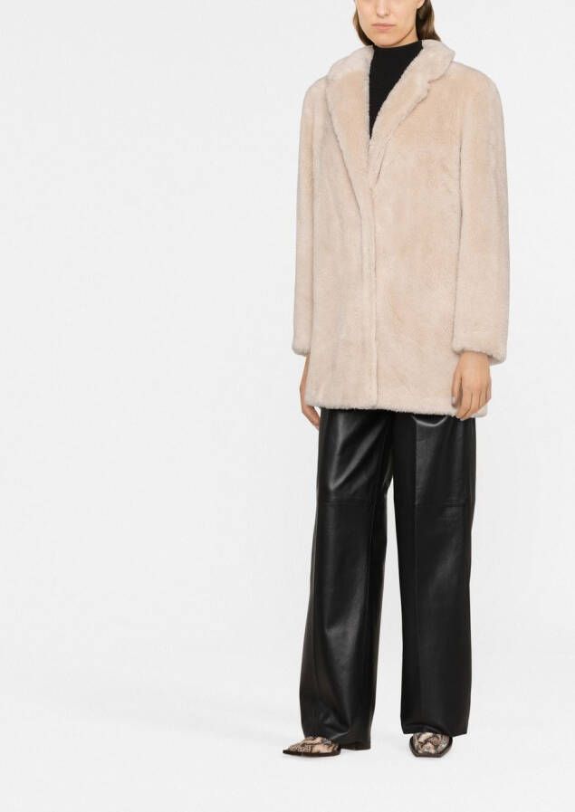 Yves Salomon Jas met enkele rij knopen Beige