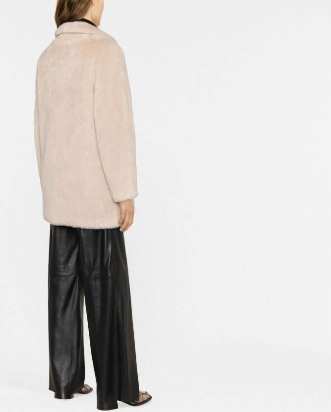 Yves Salomon Jas met enkele rij knopen Beige