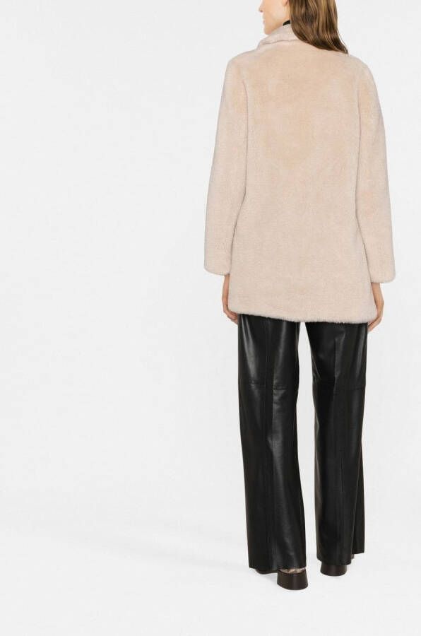 Yves Salomon Jas met enkele rij knopen Beige