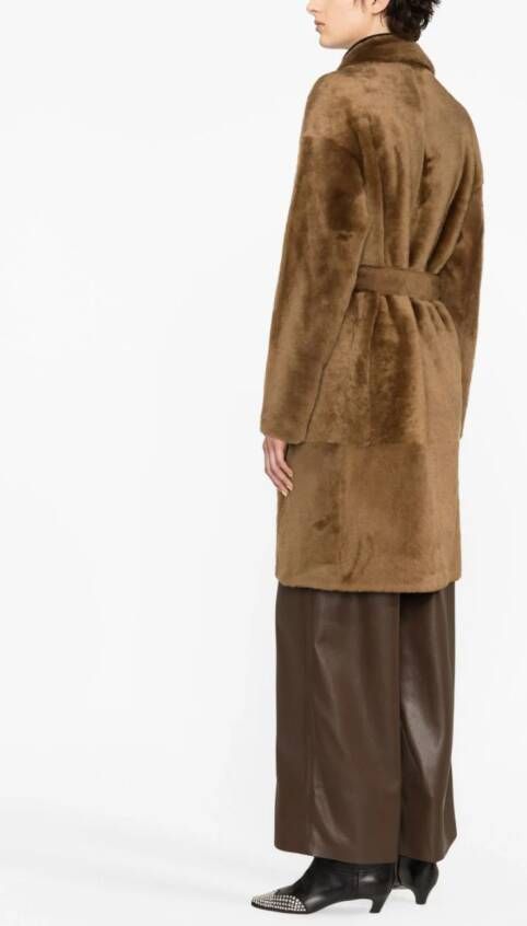 Yves Salomon Lammy coat Bruin