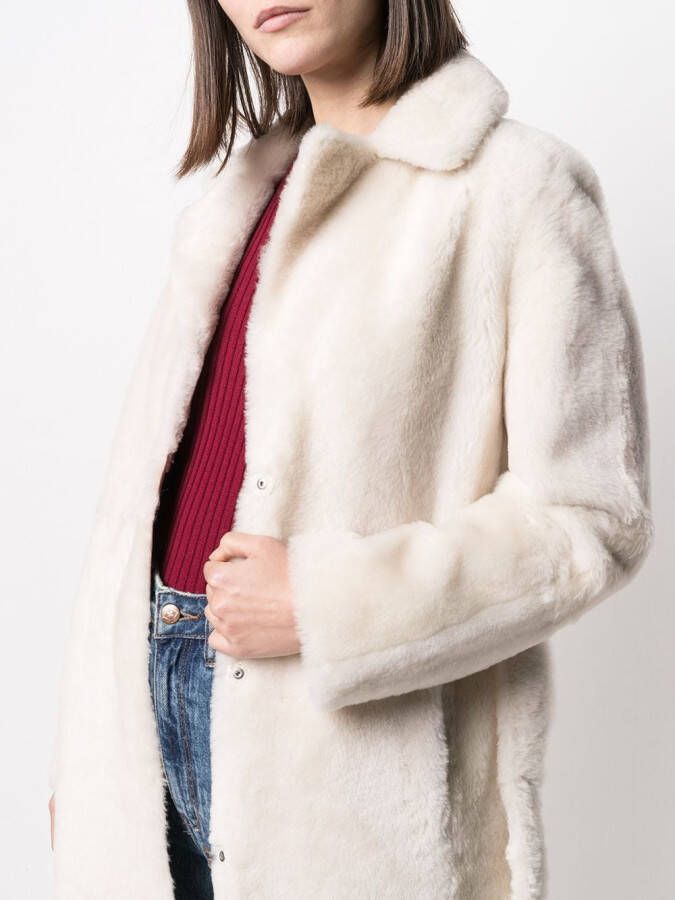 Yves Salomon Lammy coat Wit