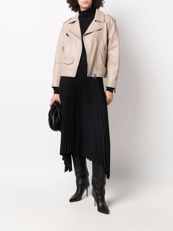 Yves Salomon Leren bikerjack Beige