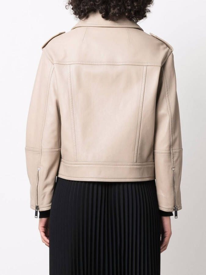 Yves Salomon Leren bikerjack Beige