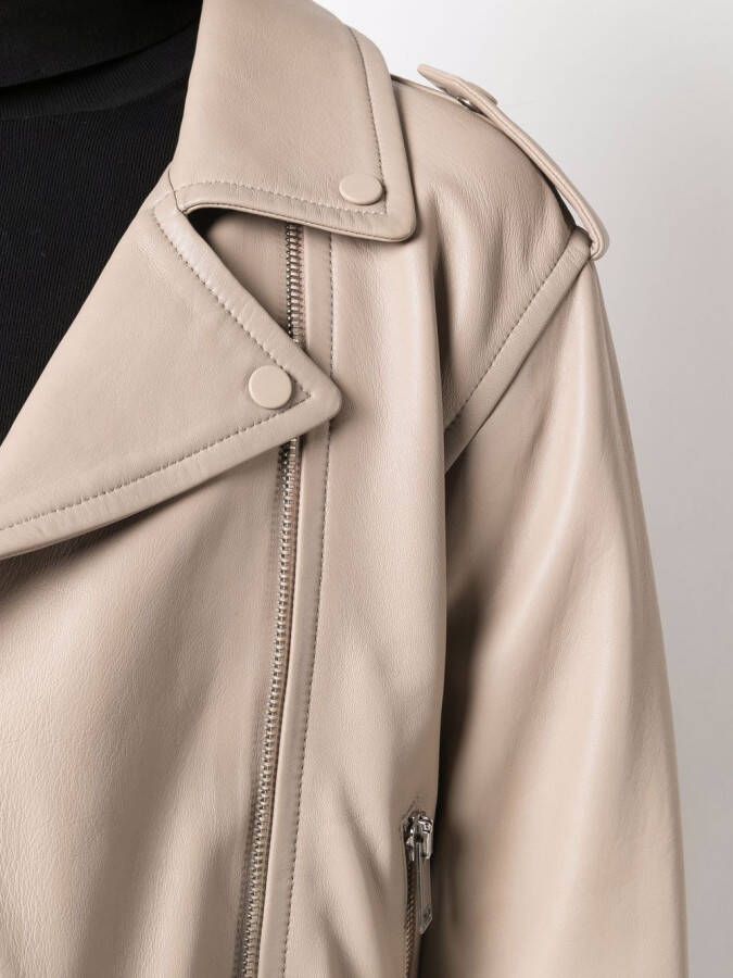Yves Salomon Leren bikerjack Beige