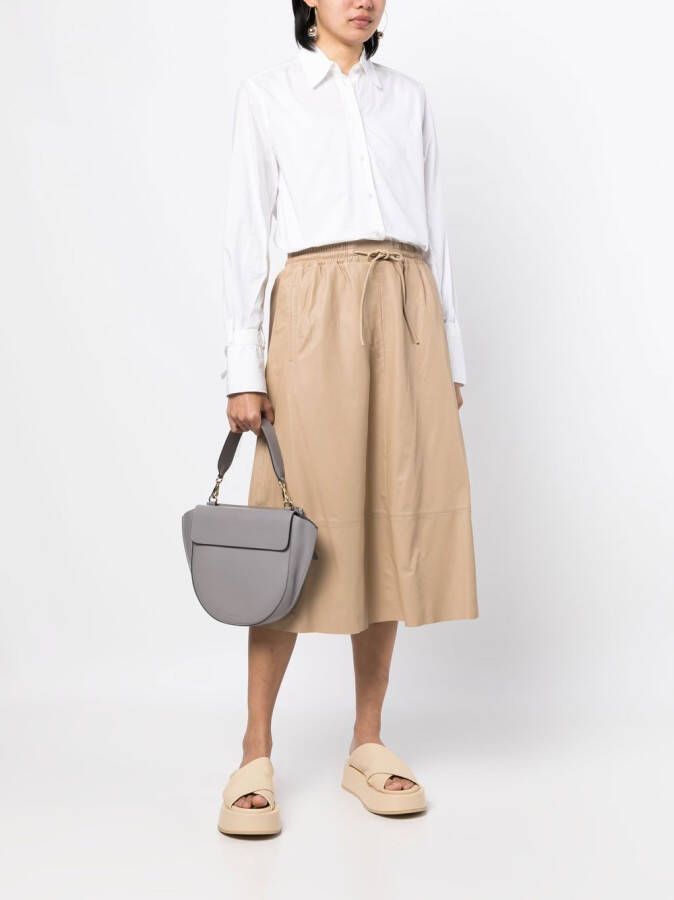 Yves Salomon Leren rok Beige