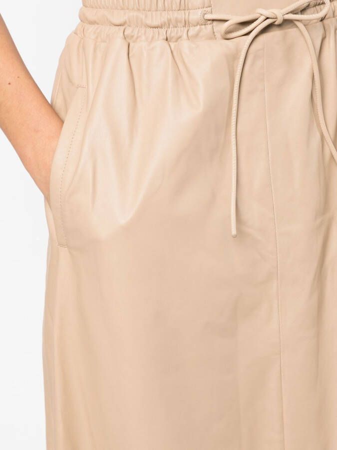 Yves Salomon Leren rok Beige
