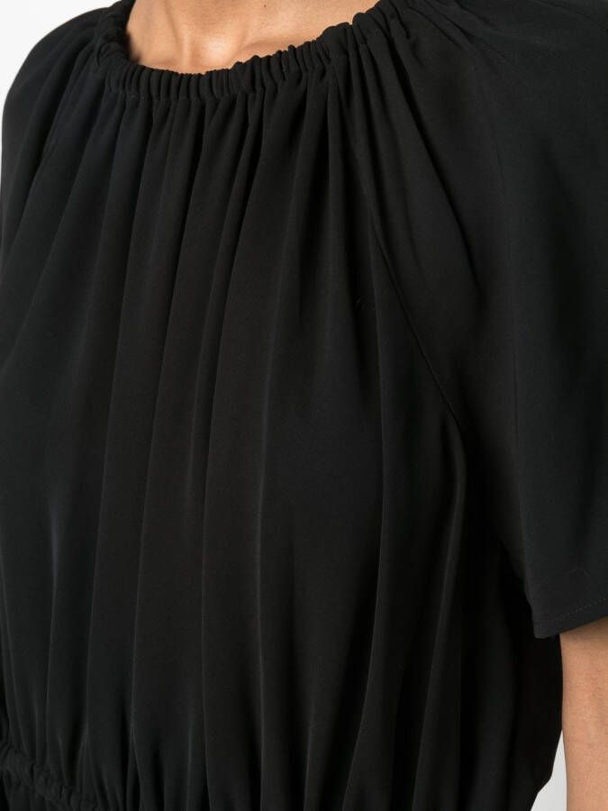 Yves Salomon Midi-jurk met geplooid detail Zwart