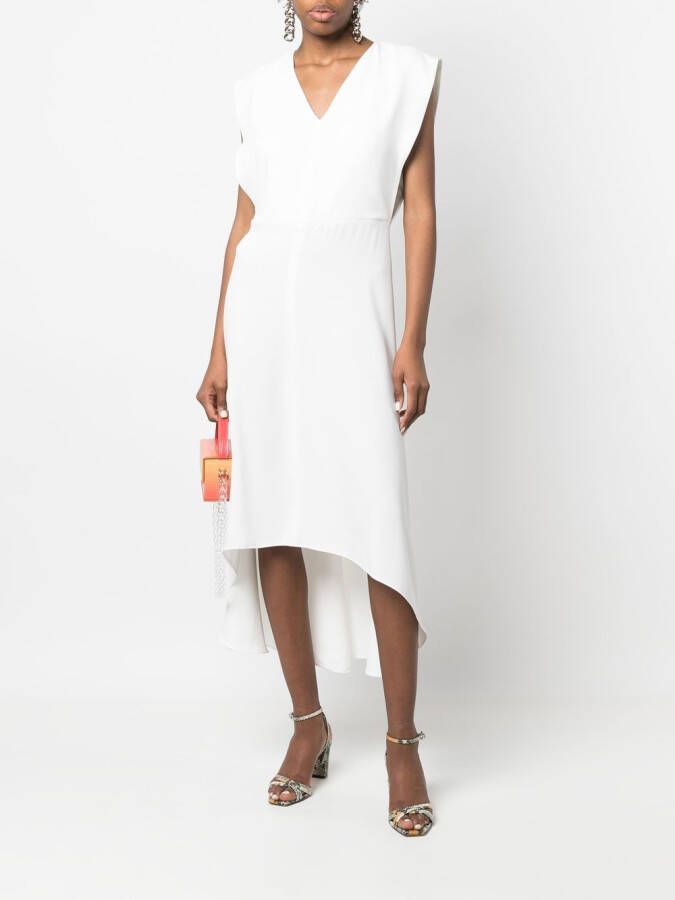 Yves Salomon Midi-jurk met V-hals Wit