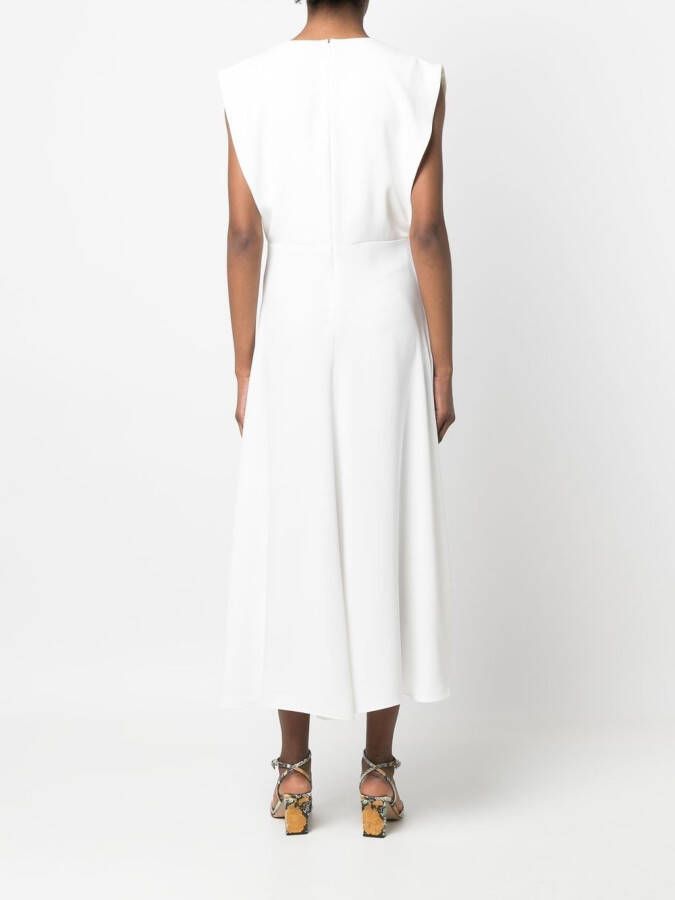 Yves Salomon Midi-jurk met V-hals Wit