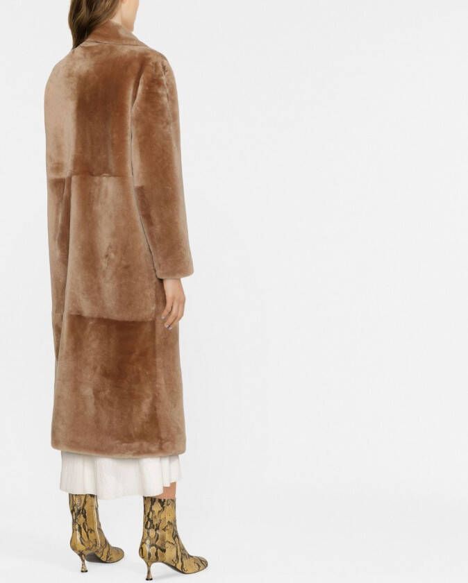 Yves Salomon Merino mantel Bruin