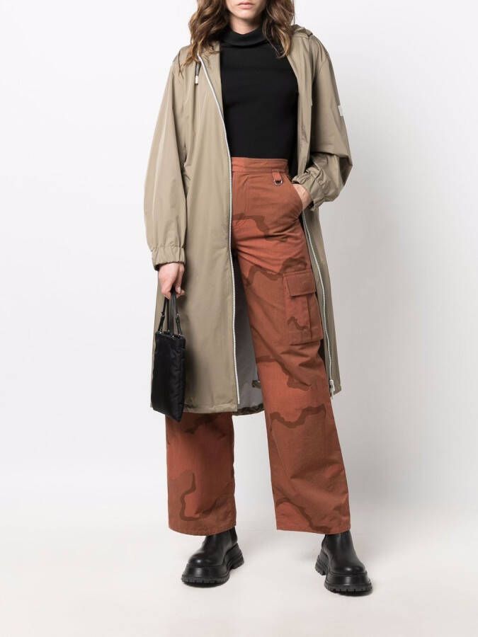 Yves Salomon Parka met ceintuur Beige