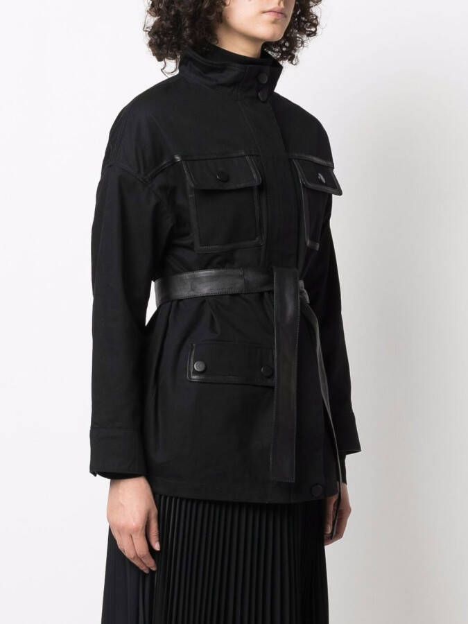Yves Salomon Shirtjack met ceintuur Zwart