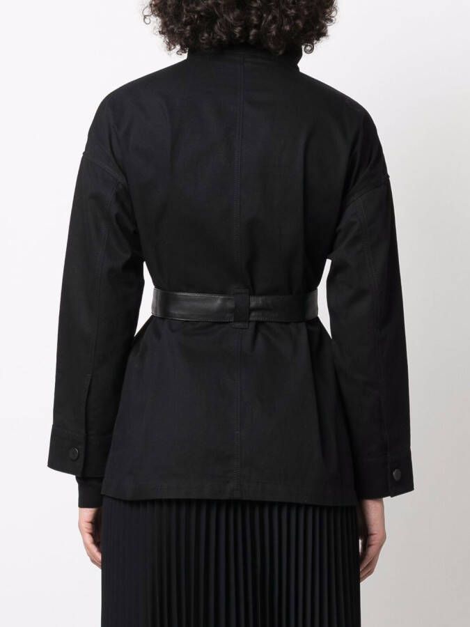 Yves Salomon Shirtjack met ceintuur Zwart
