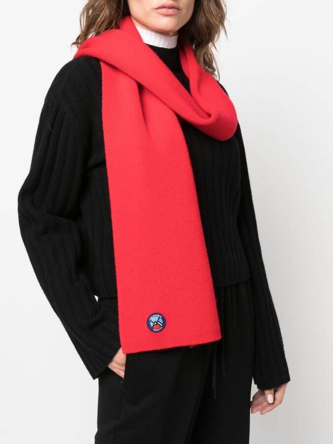 Yves Salomon Sjaal met logopatch Rood