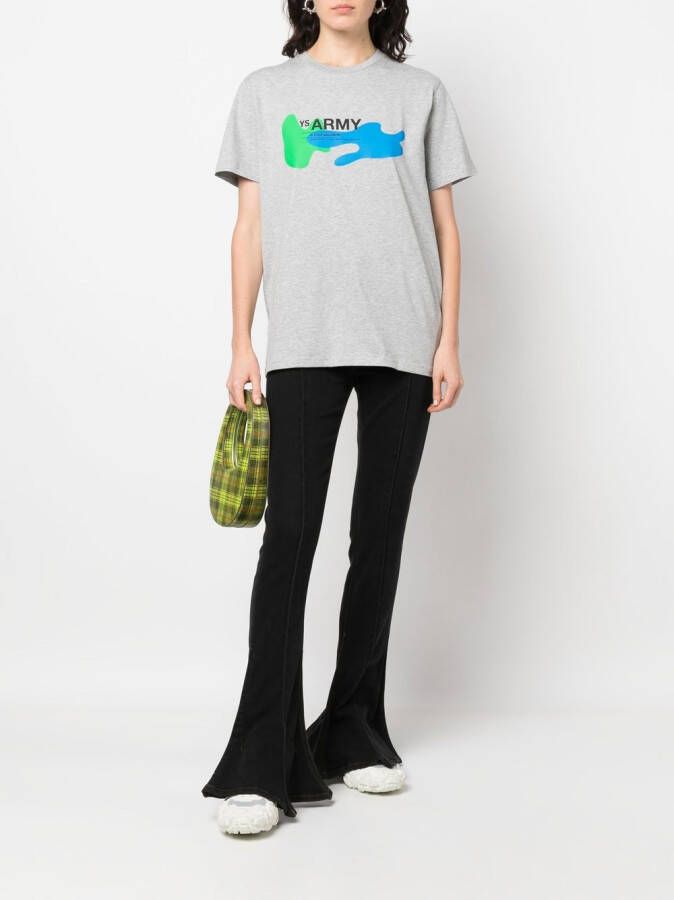 Yves Salomon T-shirt met logoprint Grijs