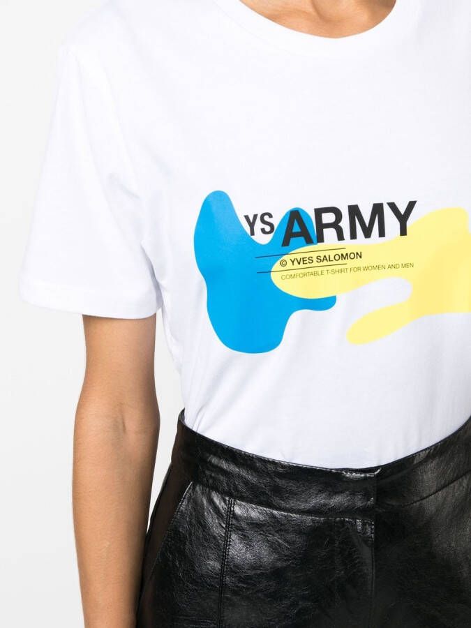 Yves Salomon T-shirt met print Wit