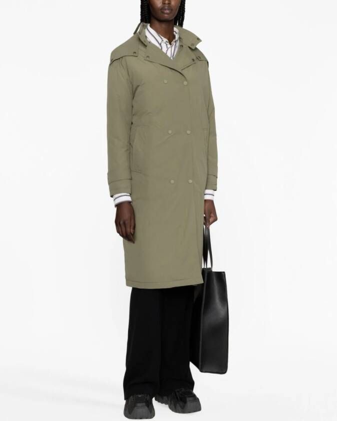 Yves Salomon Trenchcoat met capuchon Groen