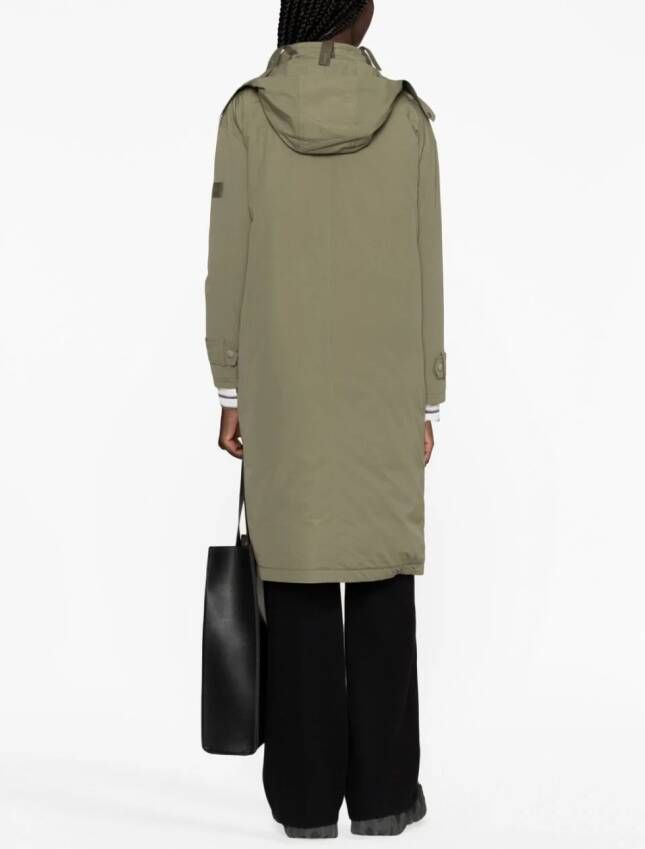 Yves Salomon Trenchcoat met capuchon Groen