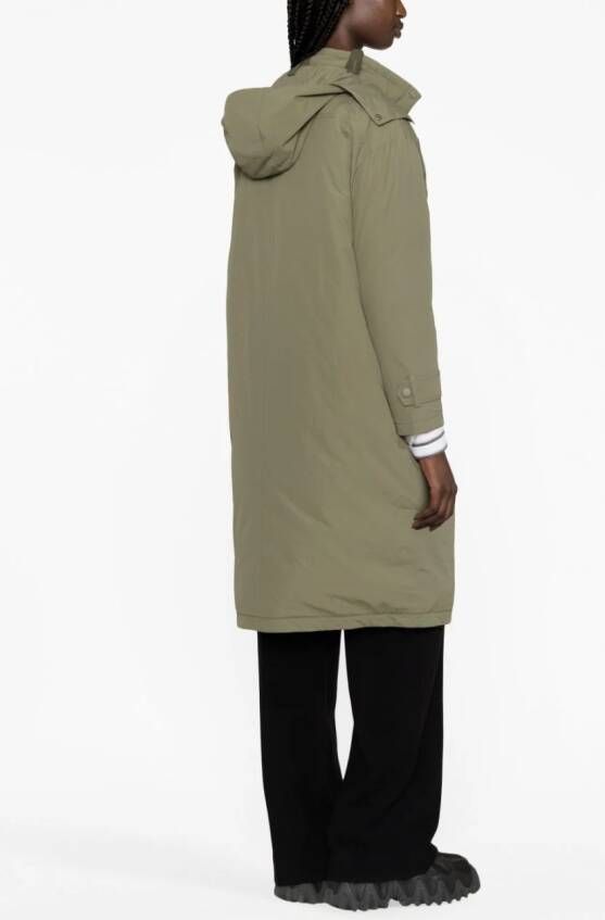 Yves Salomon Trenchcoat met capuchon Groen
